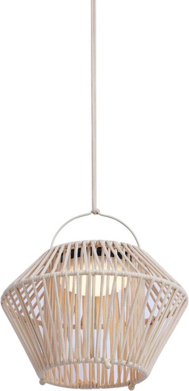 Böhmische Tischleuchte Beige inkl. led 3-Stufen-Dimmbar IP54 Solar Wiederaufladbar - Duco