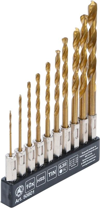 HSS-Bohrer-Satz titan-nitriert 1,5 - 6 mm 10-tlg.