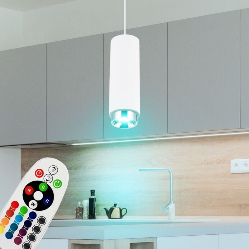 Globo Lighting - led Pendelleuchte dimmbar mit Fernbedienung Gips Wohnzimmerlampe Hängelampe Esstischleuchte rgb Farbwec...
