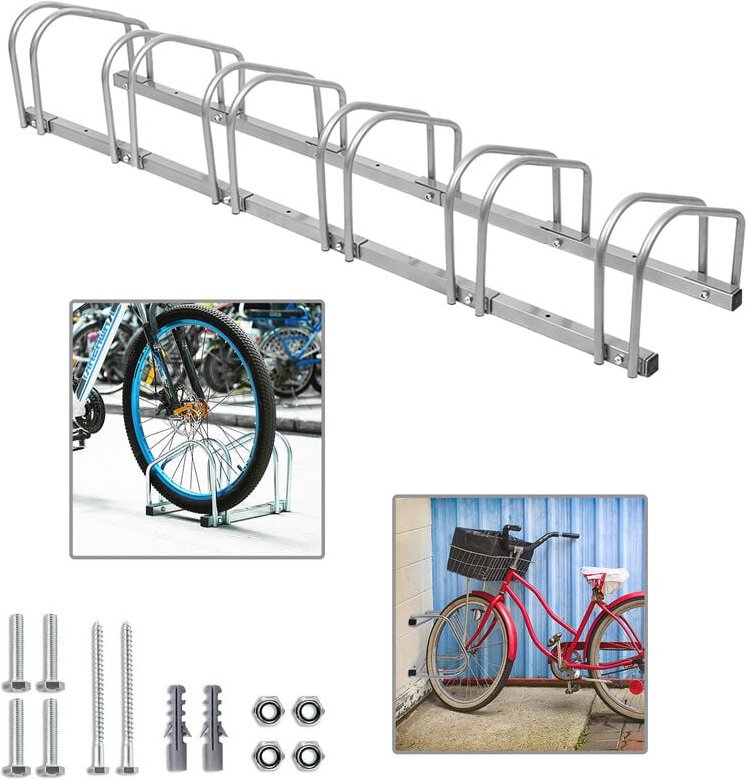 Thumbnail - Fahrradständer & Fahrradhalter Fahrradständer Mehrfachständer Bügelparker Fahrradparker Boden Wand Montage (Für 6 Fahrrä...