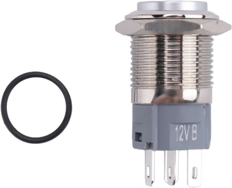 Tlily - 12V 16mm Auto led Licht Momentan Hupenknopf Metallschalter Druckknopf Blau