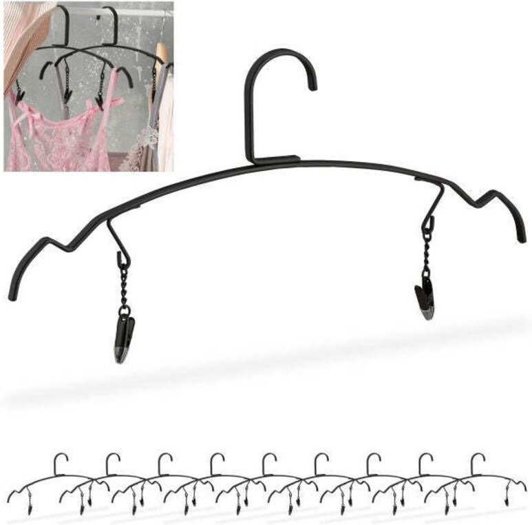 Set of 10 thin hangers with clips
