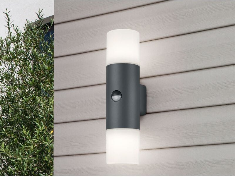 LED Außenwandleuchte Up Down Light mit Bewegungsmelder, Anthrazit