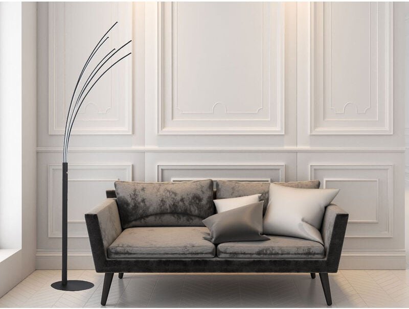 Led Stehleuchte ellmau Schwarz, dimmbar & cct Lichtfarbe, Höhe 190cm