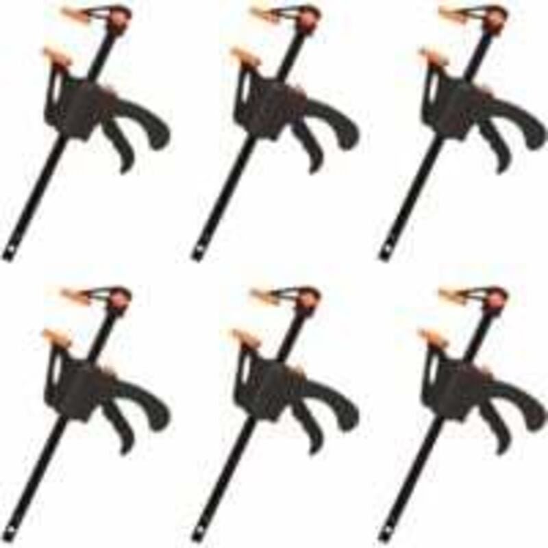 Lot de 6 Serre-joints en Forme de f, Serre Joint avec Serrage Rapide et Facile, Outils à Main pour Menuiserie(4pouces) -...