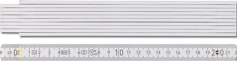 BMI - Gliedermaßstab 9072 Länge 2 m Breite 16 mm mm/cm eg iii Buche weiß