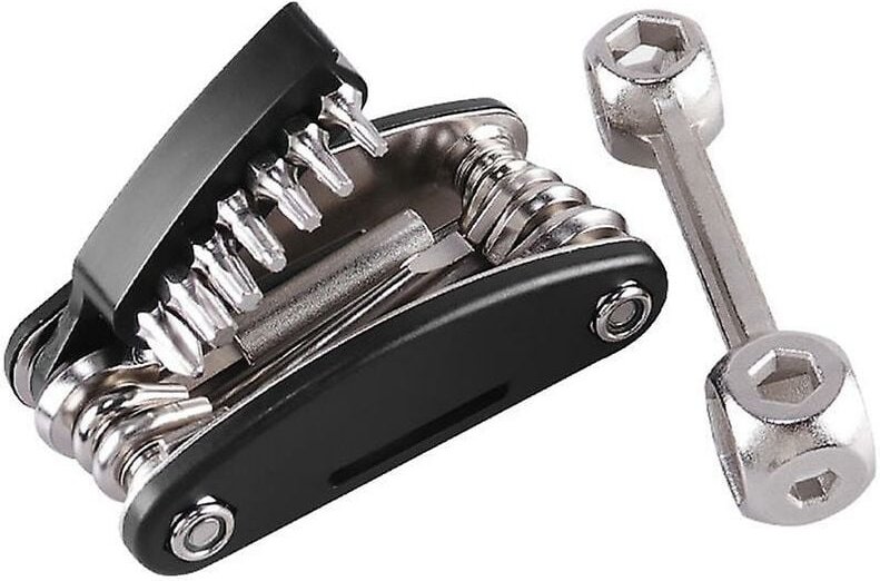 Multifunktionaler zusammenklappbarer Fahrradreparatur-Reifenreparaturschlüssel 20-in-1 + Knochenschlüssel-Kombination