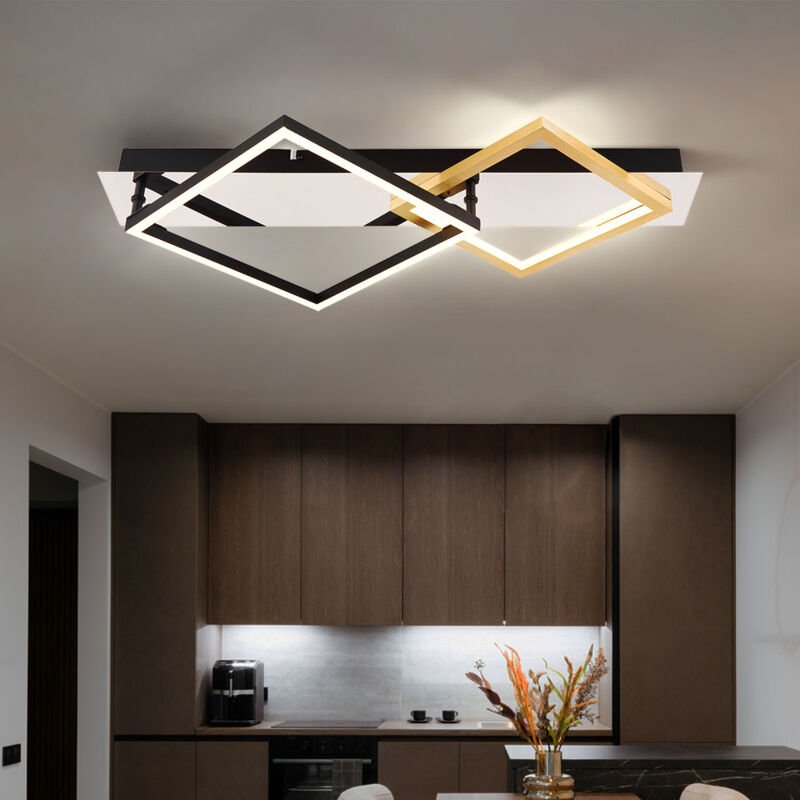 Globo - Deckenlampe Deckenleuchte Designlampe schwarz gold Wohnzimmerlampe chrom l 59 cm