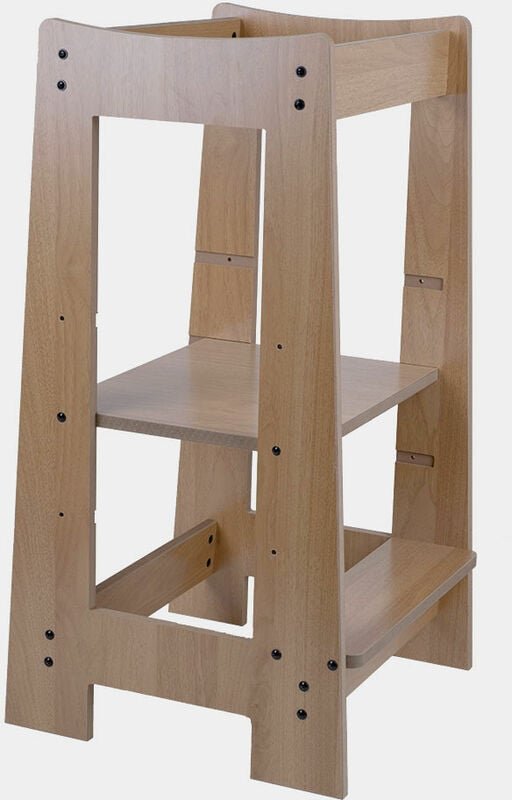 Lernturm Küchenhelfer für Kinder Holz Kinderschemel Tritthocker 3 Stufen höhenverstellbar, leicht zu reinigen, stabil, L...