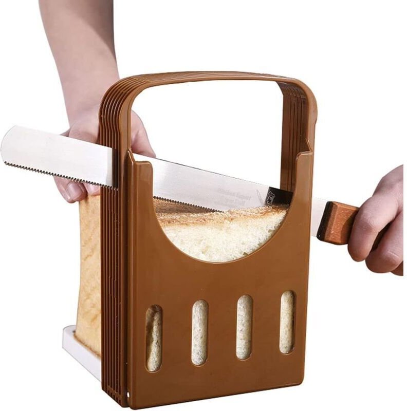 Brotschneider, Toastschneider, verstellbarer Brotschneider mit 4 Schnittstärken, Schneidemaschine, Brotschneidemesser, k...
