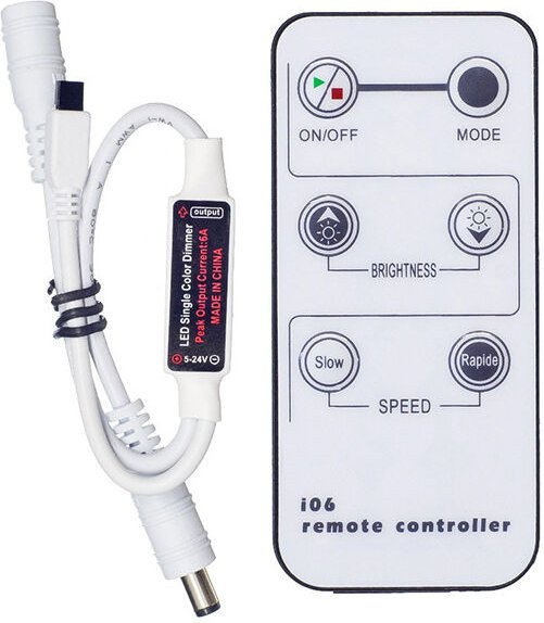 6-Tasten-IR-Fernbedienung, kabellose Fernbedienung, 5 V/12 V/24 v, 6 a, Mini-Controller, Controller für einfarbige (einf...