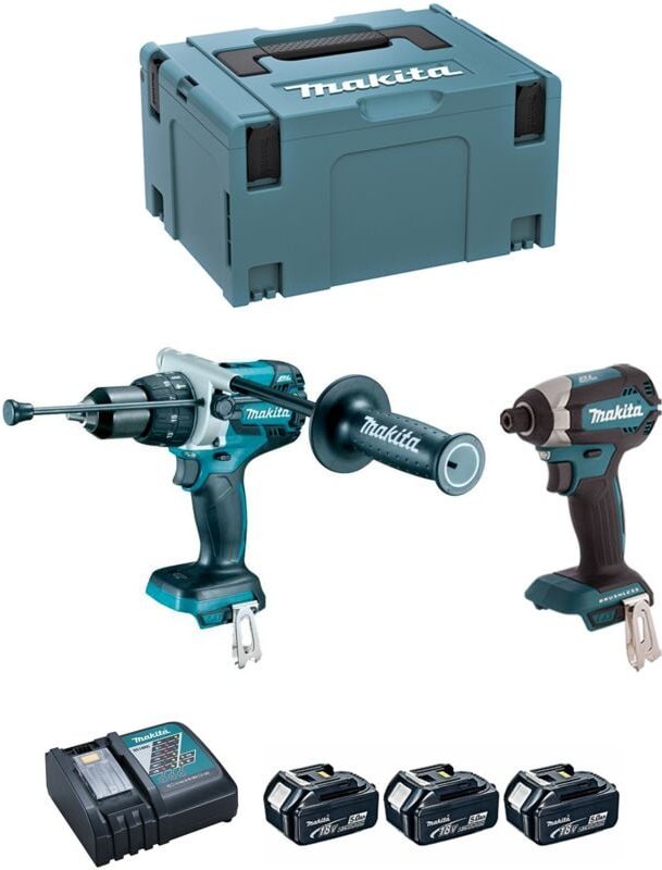 Makita - Kit DLX2174TJ1 (DHP481 + DTD153 + 3 x 5,0 Ah + DC18RC + makpac 3)