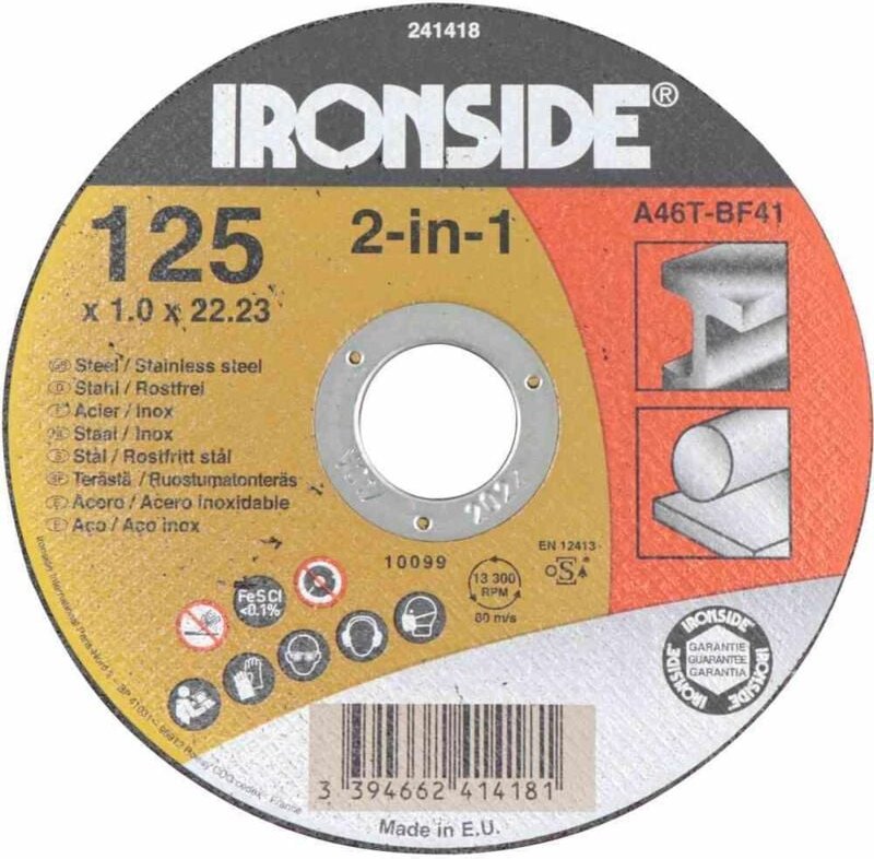 Trennscheibe 125 x 1,0 x 22 für Stahl + Inox