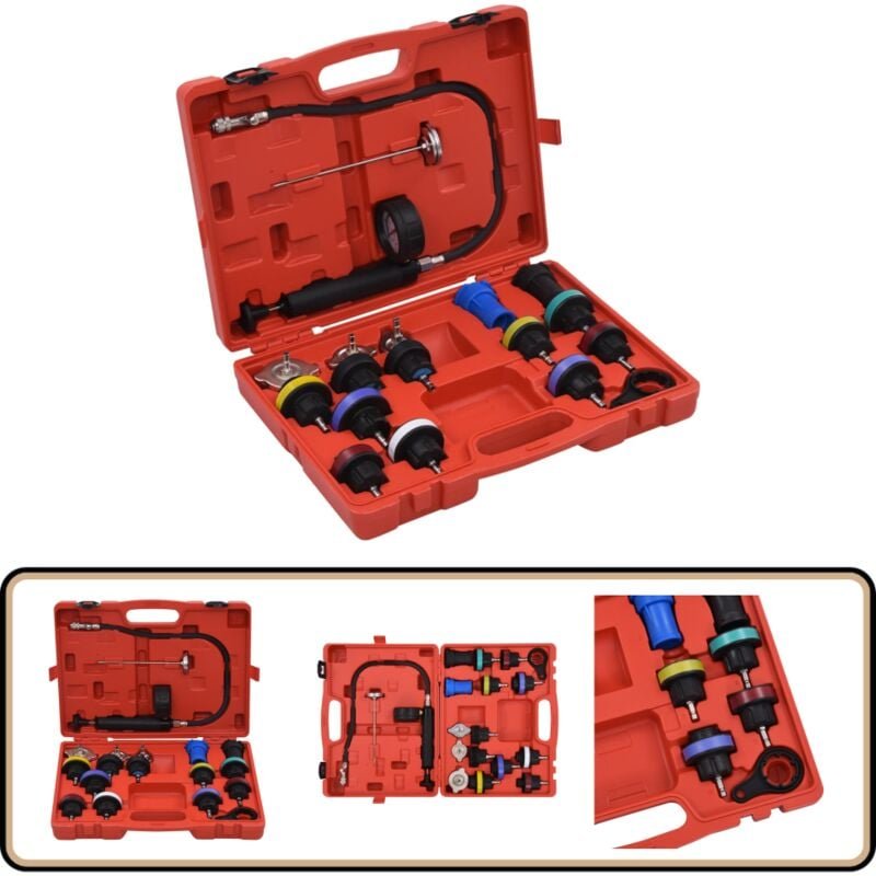 Druckprüfgerät für Kühlsysteme & Kühlerdeckel 18-tlg. - Druckprüfung - Kühlsystem - Leckortung - Kühlerdeckel - Werkstat...
