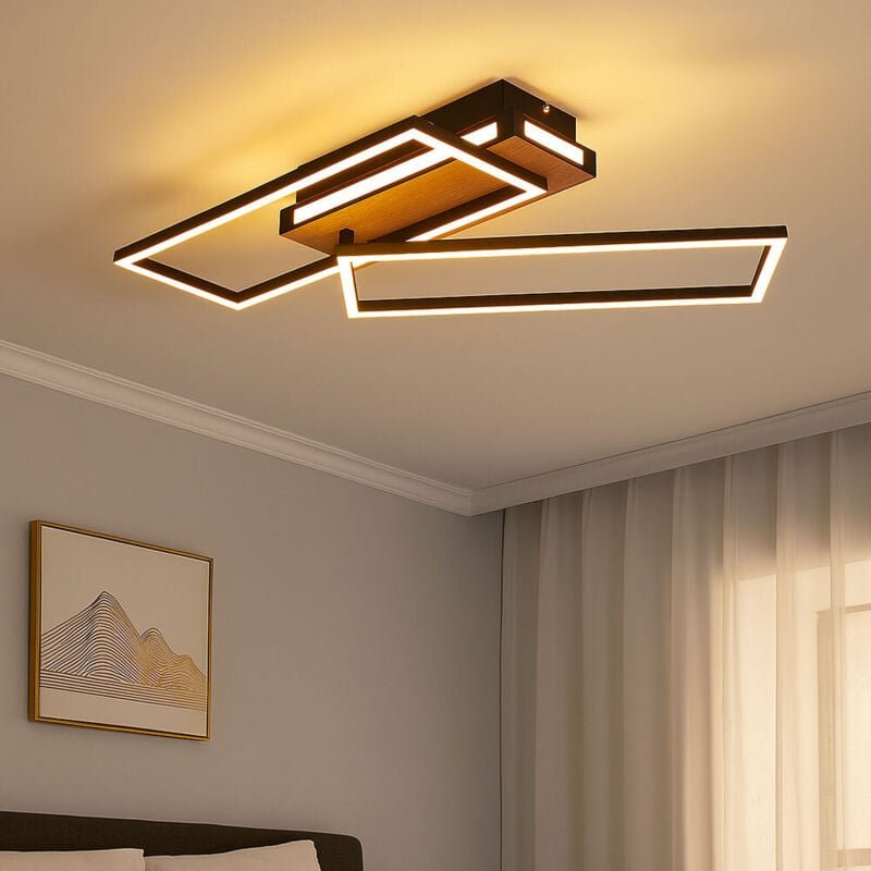 Thumbnail - Globo - Deckenleuchte Wohnzimmerlampe Deckenlampe led Holzoptik Dreh-Schwenkbar l 60 cm