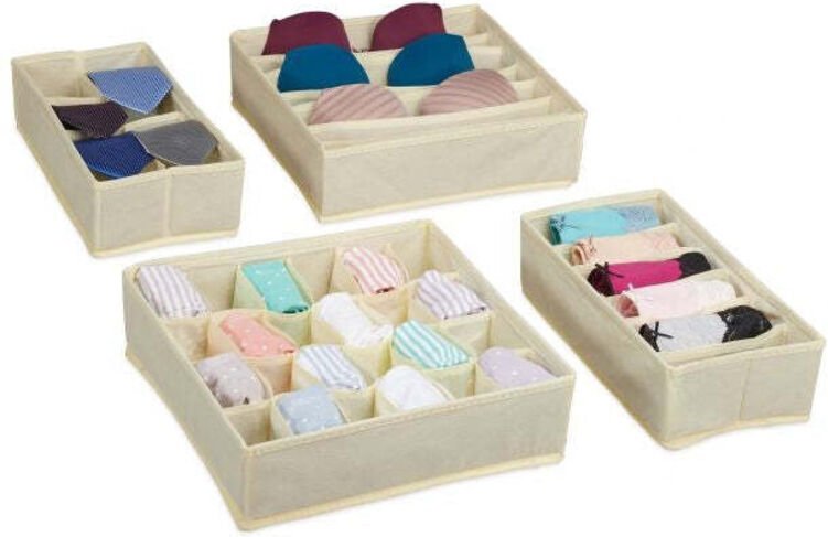 Unterwasche aufbewahrungsset mit 4 stuck