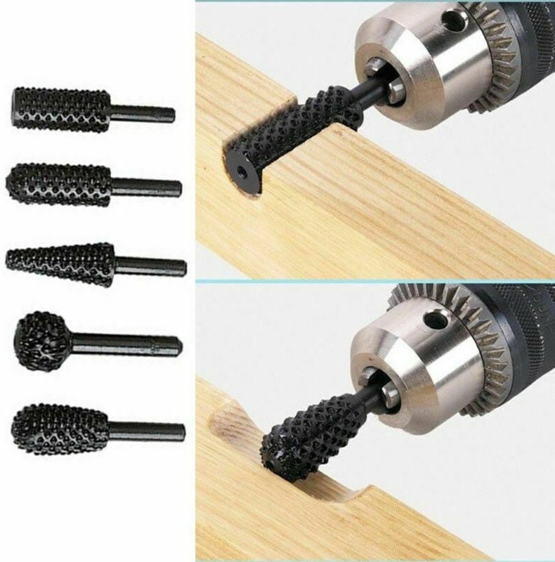 Thumbnail - 1/4 6 mm Rotationsfräser-Set, Elektrowerkzeuge, Holzschleifen, Schnitzen, Raspelbohrer, Rotationsfräser-Schaft-Bit-Set f...