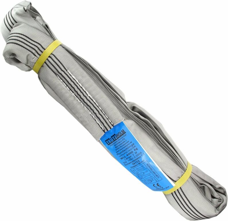 Baumarktplus - Rundschlinge 4000 kg 4 to grau 4 m Umfang Hebeband Hebeschlinge Kran Hebegurt