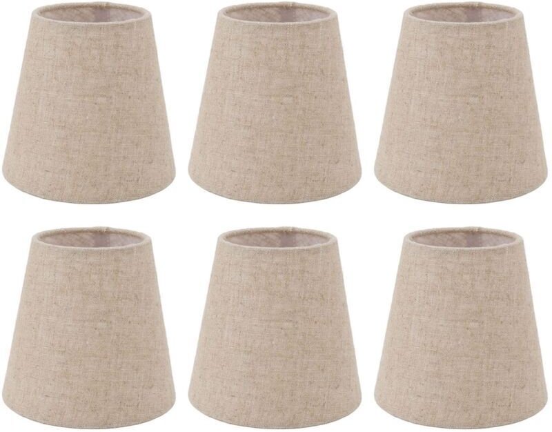 Vtizikl 6 Pièces Petit Abat-jour, Abat-jour en Tissu de Lin à Tambour à Clipser, Résistant à L'usure, Bonne Transmission...