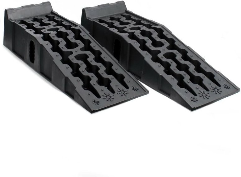 Wiltec - Auffahrrampen rutschfest 2 Stück aus Kunststoff bis 6 t Autorampe Pkw Auto Kfz Rampe