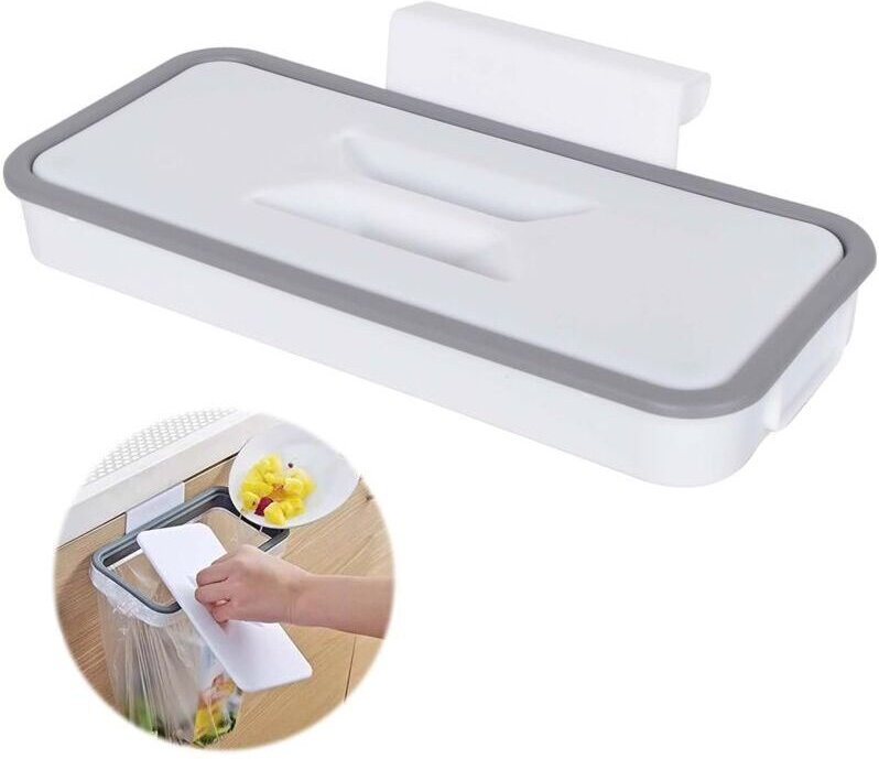 Lntyq Hängender Müllbeutelhalter, Müllbeutelhalter, Mülleimerständer für Küche, Müllbeutel mit Deckel, zum Aufhängen von...