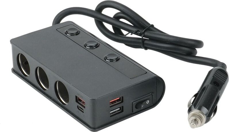 Woosien - 180w Splitter Quick Charge 3.0 Autoladegerät Adapter 12v/24v 3 usb 1 Typ-c Ladebuchse für Telefon