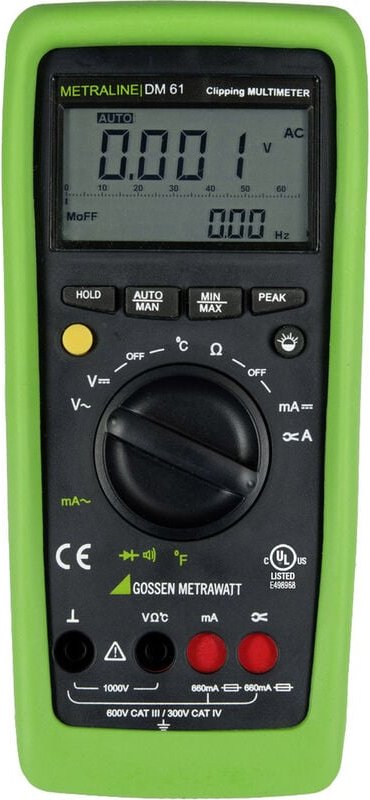 Metraline dm 61 Hand-Multimeter digital cat iii 600 v, cat iv 300 v Anzeige (Coun - Gossen Metrawatt