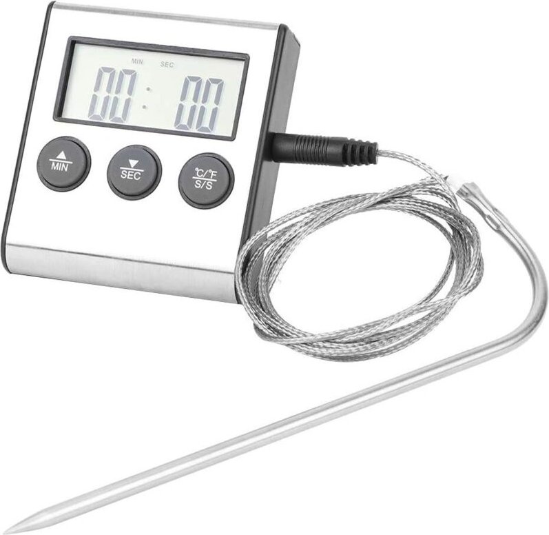 Digitales Multifunktionsthermometer mit beleuchtetem LCD-Display zum Kochen und Grillen von Speisen, z. B. zum Backen vo...
