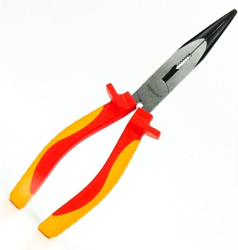 8" gebogene Spitzzange, isoliert gegen 1000 V für professionelle Elektriker, Kältetechniker und Mechantroniktechniker (8...