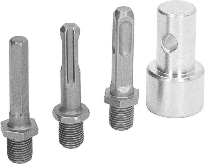 Bis 3 Schneckenadapter, Bohradapter, Kohlenstoffstahl, rundes Spannfutter, 2 Gruben, 2 Schlitze, Gartenschneckenbohrer-A...