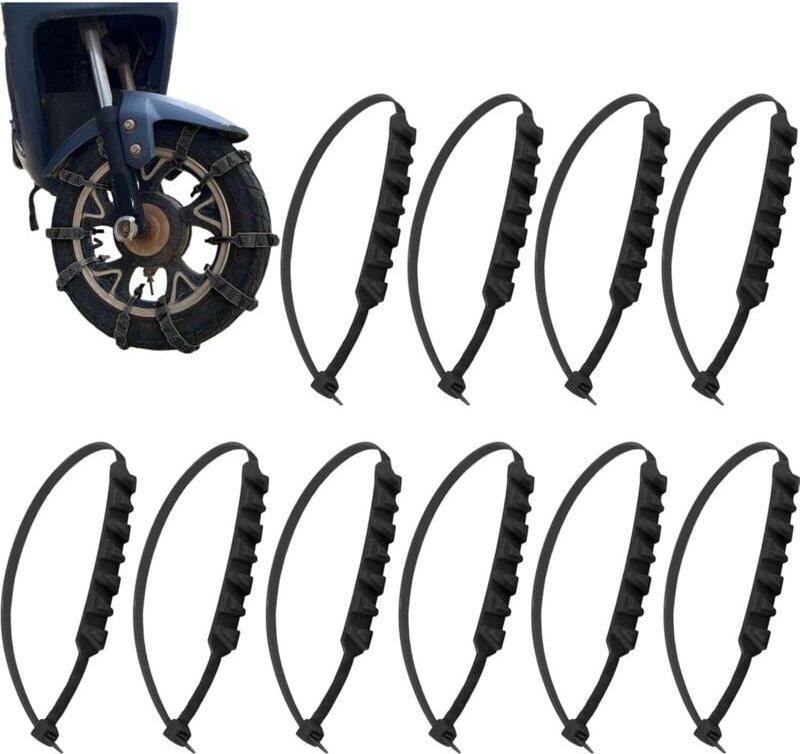10 stücke Winter Rutschfeste Schneeketten Für Motorräder Universal Schneeketten Notfall Reifenketten Für Motorräder Elek...