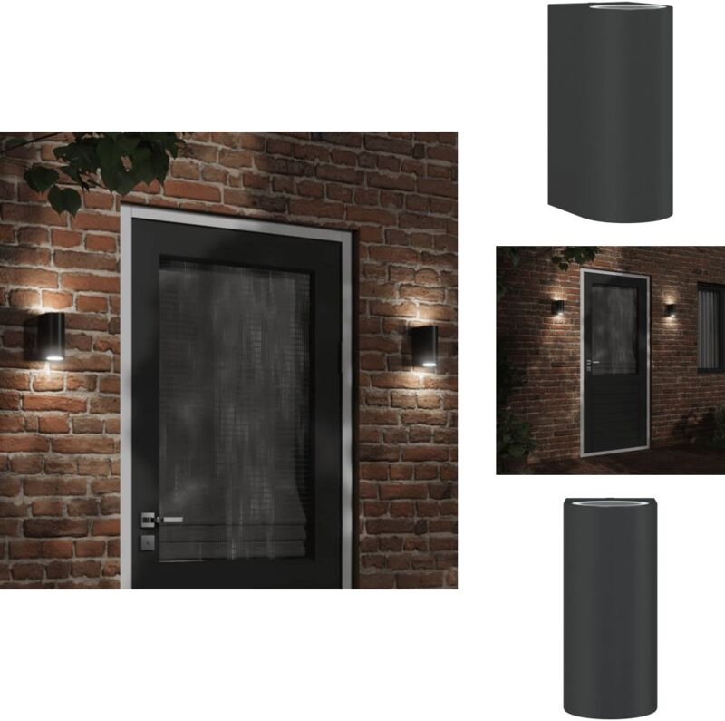 Außenwandleuchte Schwarz Aluminiumdruckguss - Outdoor-Beleuchtung - Wandleuchte - Gartenleuchte - LED-Leuchte - Alu-Leuc...