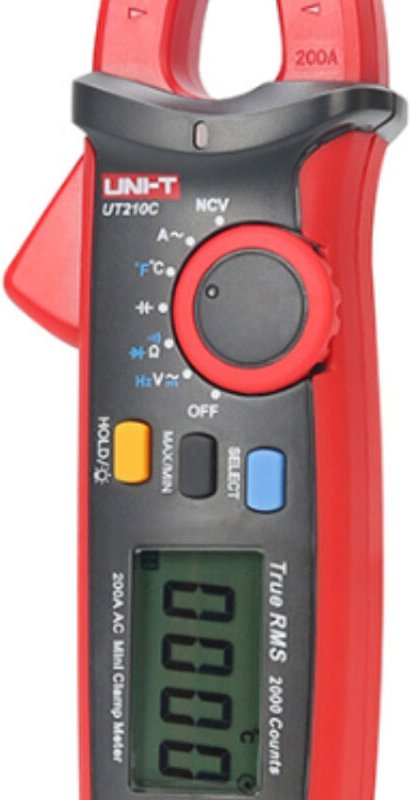 Amperometro digitale Alicate UT210C, capacità di misura fino a 200 A, precisione digitale, ideale per misurazioni elettr...