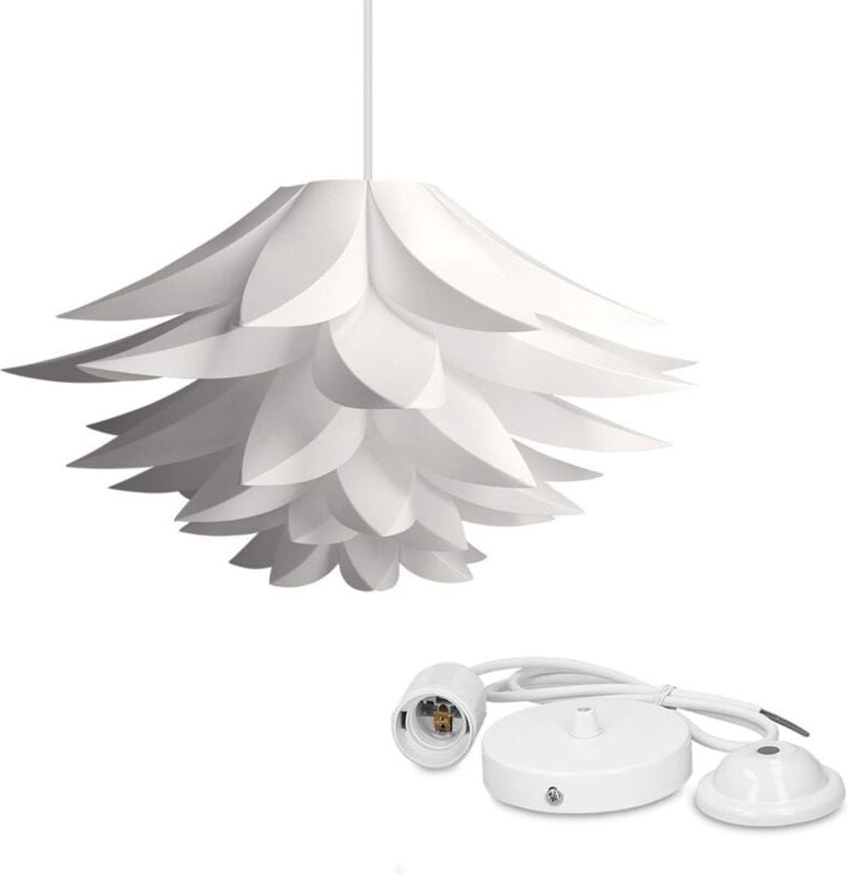 Kronleuchter - Lampe im Lotus-Design - Lampenschirm zur Montage - IQ-Deckenleuchte - Set mit Kabel-Deckenleuchte