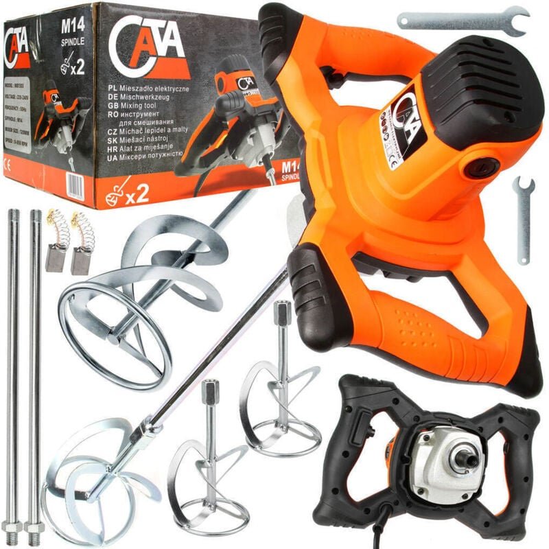 Rührgerät 2900W 2x120mm Rührwerk Mischer Betonmischer Mörtelrührer Zementrührer Geschwindigkeitsregulierung 0-850 U/min