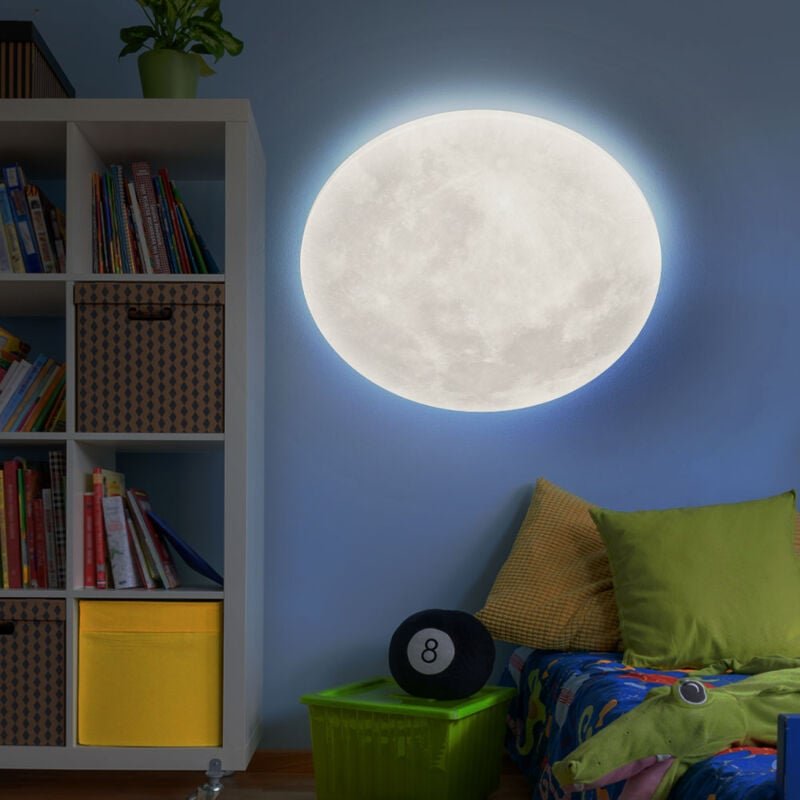 Trio - Deckenlampe Wohnzimmerleuchte Deckenleuchte Esszimmerlampe Schlafzimmerleuchte, Acryl weiß, Mond-Optik dimmbar Fe...