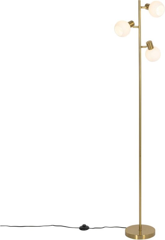 Stehleuchte Gold mit Opalglas 3-flammig verstellbar - Anouk
