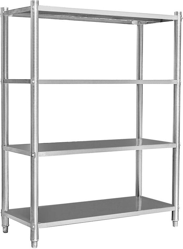 Edelstahlregal Gastro Schwerlastregal 155x120x45cm aus V2A Edelstahl Küchenregal Vorratsregal Lagerregal für Küche Werks...