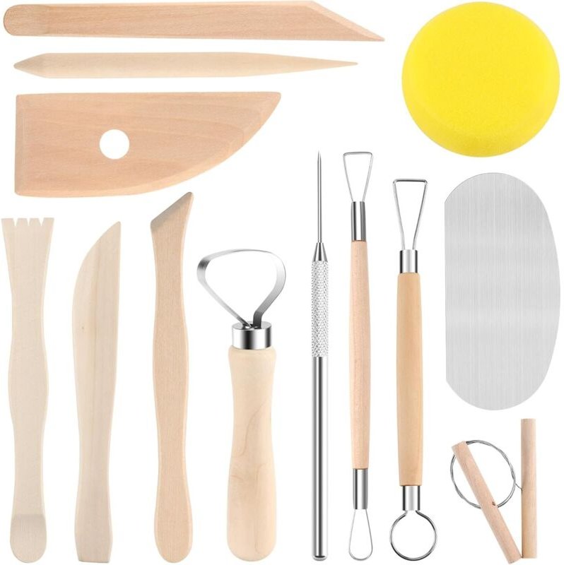 13-teiliges Töpferwerkzeug-Set, professionelles Ton-Modellierset, Töpfer-Ton-Werkzeugset für Erwachsene für Anfänger, Pr...
