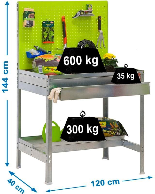 Simonrack Bt2 Box Arbeitsbank Grün Galva 1440x1200x400 mm