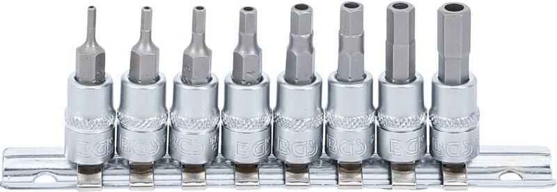 Bit-Einsatz-Satz Antrieb Innenvierkant 6,3 mm (1/4") Innensechskant mit Bohrung 2 - 7 mm 8-tlg.