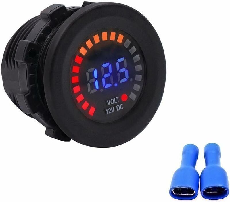 Ahlsen - Autozubehör, 12 v, wasserdicht, LED-DC-Digitalanzeige, Voltmeter für Auto, Motorrad, lkw, Boot, Marine