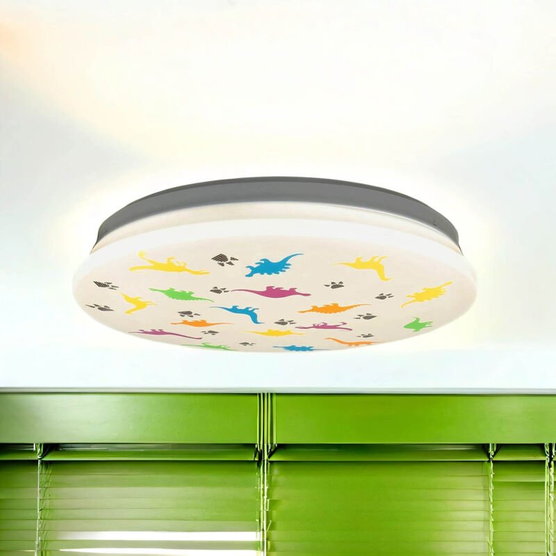 Led Kinderzimmerlampe Decke Metall IP44 neutralweißes Licht 4000 k 1300 lm rund d: 33,5 cm