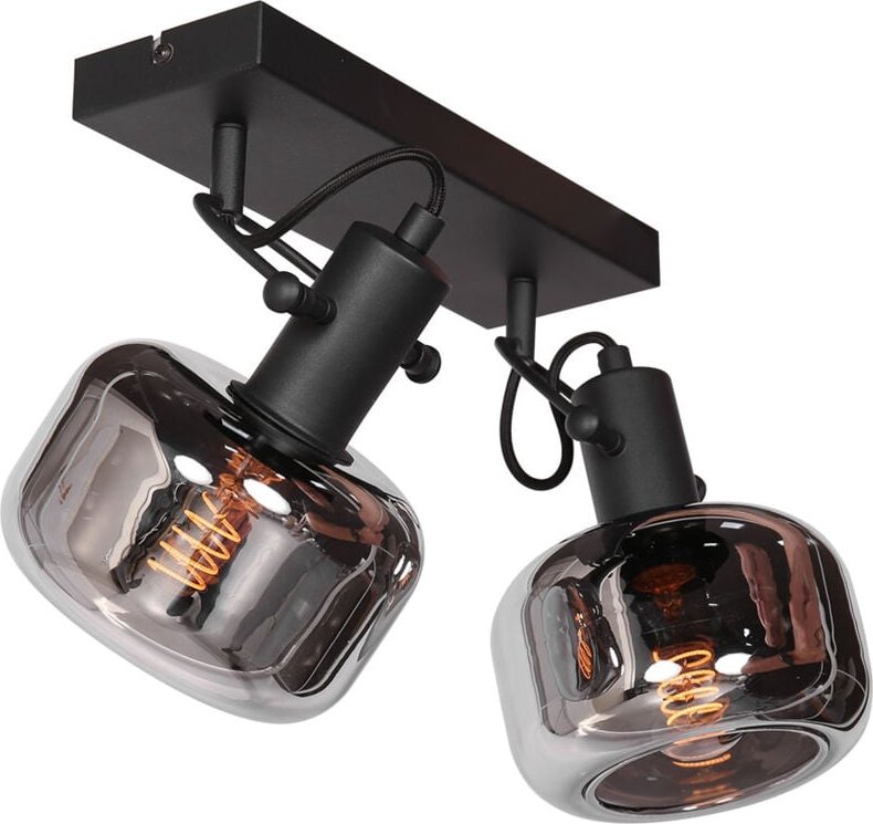 Wandleuchte - Glaslic - schwarz - glas metall - - Steinhauer