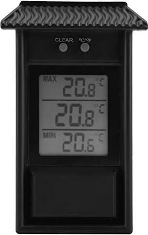 Thumbnail - Csparkv - Schwarzes digitales Thermometer für den Innen- und Außenbereich, wasserdichtes kabelloses Außenwandthermometer...