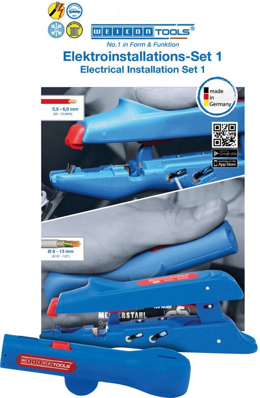 Weicon Tools - 10039675 No 300 + No 13 Kabelentmanteler-Set Geeignet für Leiter mit PVC-Isolation 0.