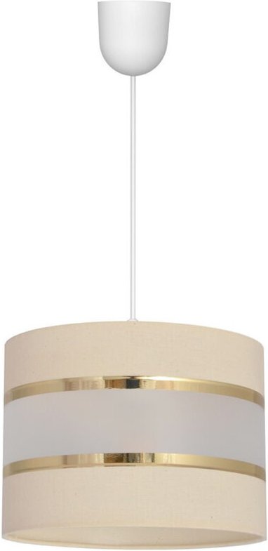 Helen Zylindrische Pendel-Deckenleuchte Ecru, Gold, Weiß 20cm - Helam