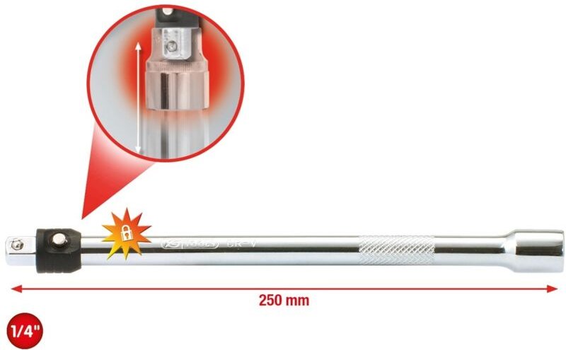 1/4' CHROMEplus Verlängerung mit Verriegelung, 250mm