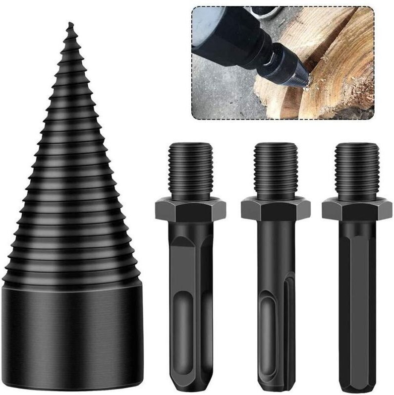Ineasicer Holzspaltbohrer, Holzspaltbohrer, robustes Werkzeug zum Schleifen von Schraubenkegeln zum Spalten von Holz mit...