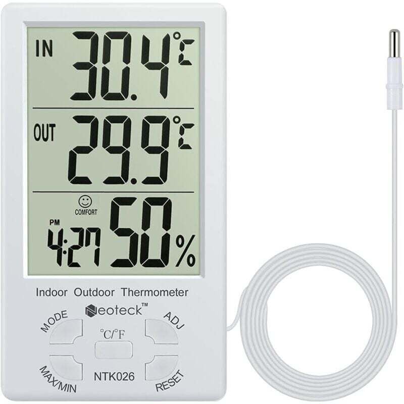 Thermo-hygromètre Thermomètre Hygromètre Numérique LCD Intérieur Extérieur Hygro-thermomètre Thermostat Humidité Mesure ...